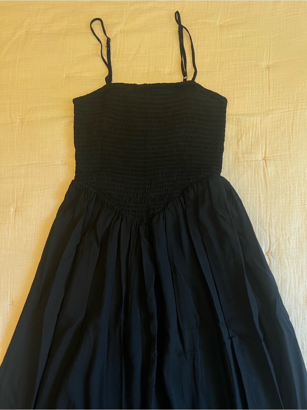 Patrons of Peace Black Smocked Dress with Spaghetti Straps